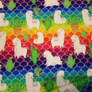 Suerte textile lycra cartoon printed single jersey cotton and spandex fabric by the yard